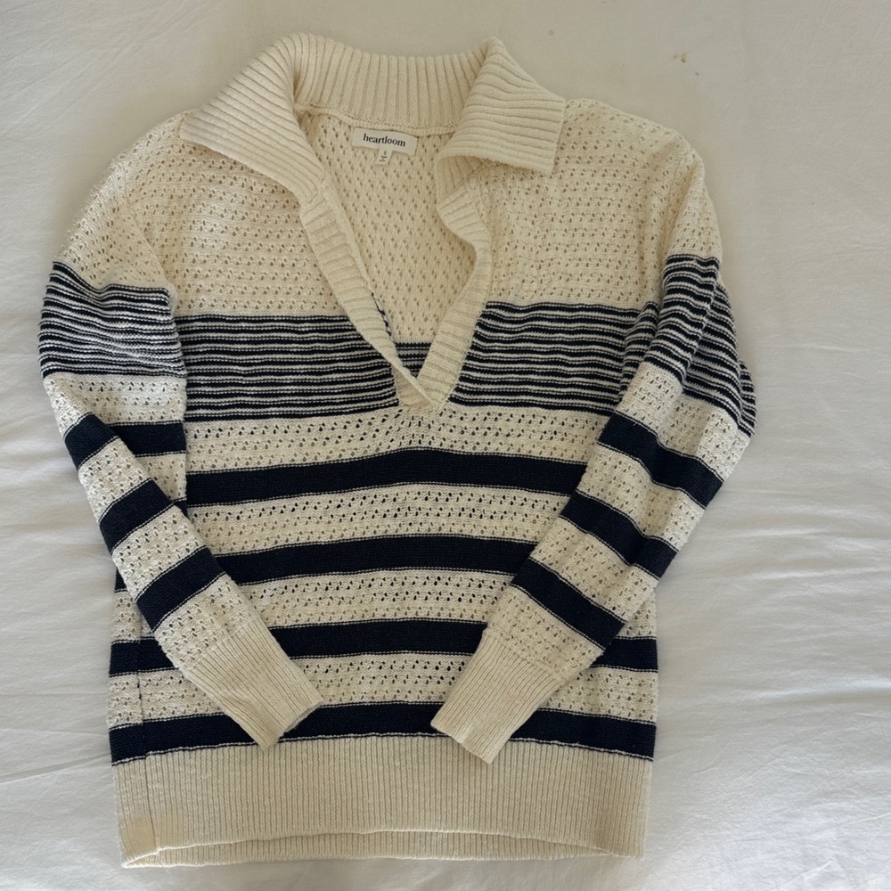 Heartloom Striped Navy Knit Sweater